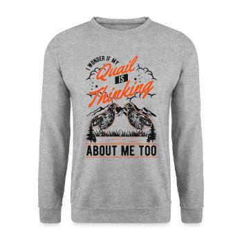 Warnung Wachtel Wachtelzucht Wachtelzüchter - Unisex Pullover - Weißgrau meliert - Vorne - Alina (178cm) & Michal (187cm)