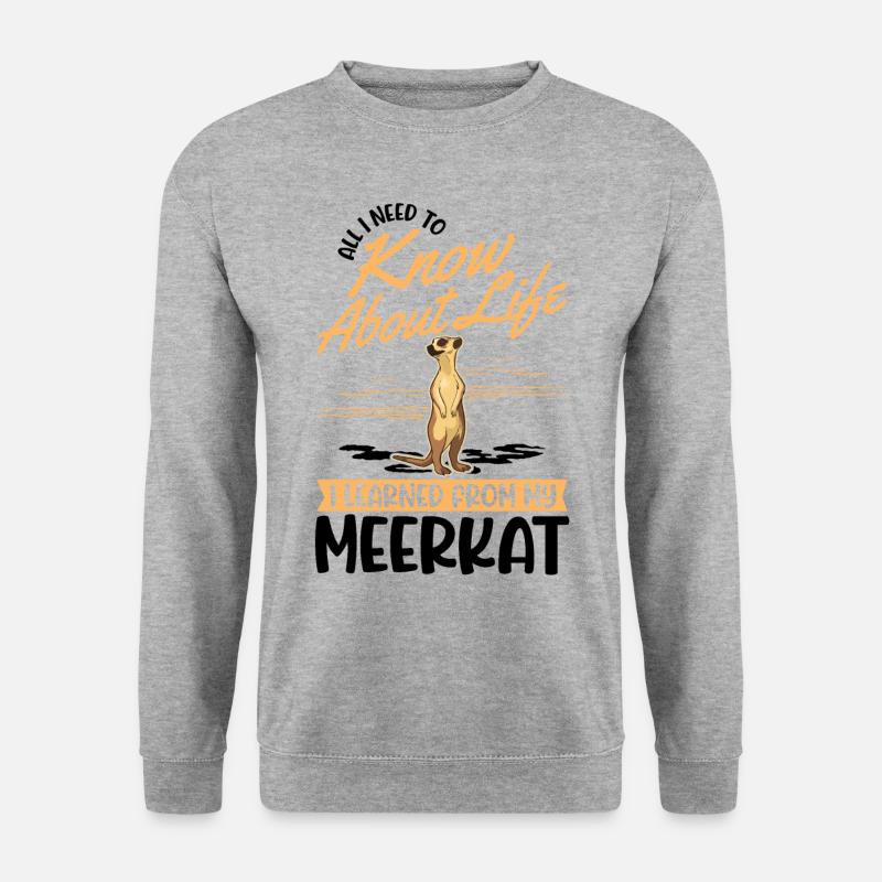 Erdmännchen Meerkat - Unisex Pullover - Weißgrau meliert