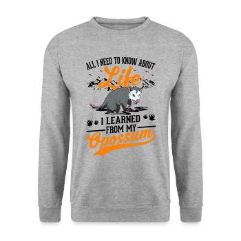 Opossum Gift Possum Possum - Unisex Sweatshirt - salt & pepper - Front - Alina (178cm) & Michal (187cm)