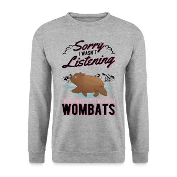 Wombat Australien - Unisex Pullover - Weißgrau meliert - Vorne - Alina (178cm) & Michal (187cm)