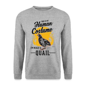 Wachtel Halloween Quail Costume Humain - Sweat-shirt Unisexe - gris chiné - Devant - Alina (178cm) & Michal (187cm)