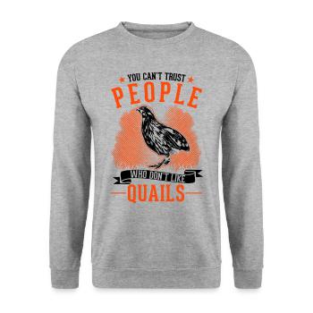 Avertissement éleveurs de cailles de pépinière - Sweat-shirt Unisexe - gris chiné - Devant - Alina (178cm) & Michal (187cm)