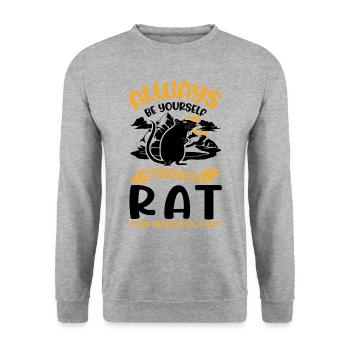 Rat Gift Domestic Rat Rat Owner - Unisex Sweatshirt - salt & pepper - Front - Alina (178cm) & Michal (187cm)