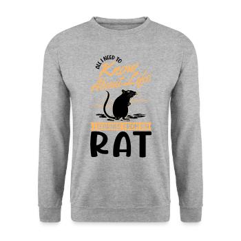 Rat Domestic Rat Rat Owner - Unisex Sweatshirt - salt & pepper - Front - Alina (178cm) & Michal (187cm)