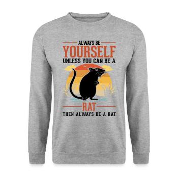 Rat Gift Domestic Rat Rat Owner - Unisex Sweatshirt - salt & pepper - Front - Alina (178cm) & Michal (187cm)