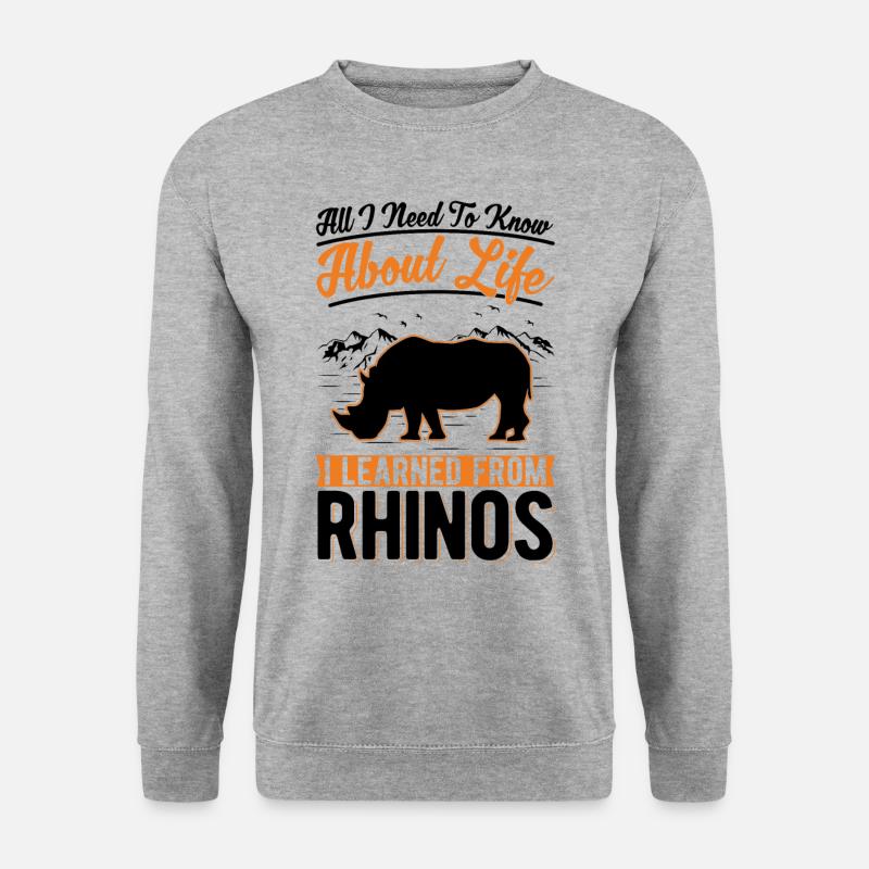 Nashorn Liebhaber - Unisex Pullover - Weißgrau meliert