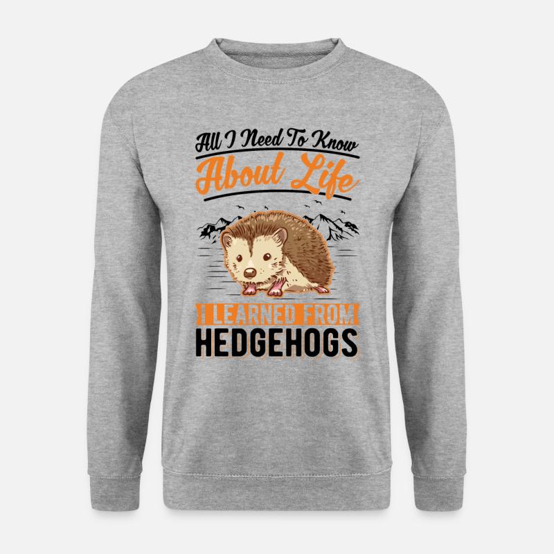 Igel Geschenk Stacheligel - Unisex Pullover - Weißgrau meliert