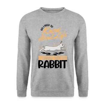 Lapin Cadeau Lapin Lapin Lapin - Sweat-shirt Unisexe - gris chiné - Devant - Alina (178cm) & Michal (187cm)