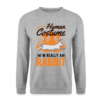 Rabbit Costume Bunny Rabbit Rabbit - Unisex Sweatshirt - salt & pepper - Front - Alina (178cm) & Michal (187cm)
