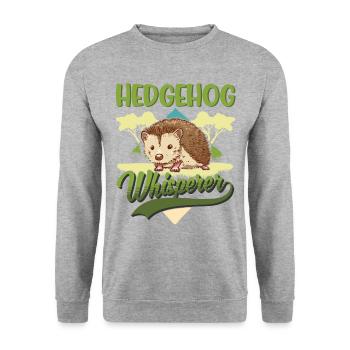 Igel Flüsterer Hedgehog Whisperer - Unisex Pullover - Weißgrau meliert - Vorne - Alina (178cm) & Michal (187cm)