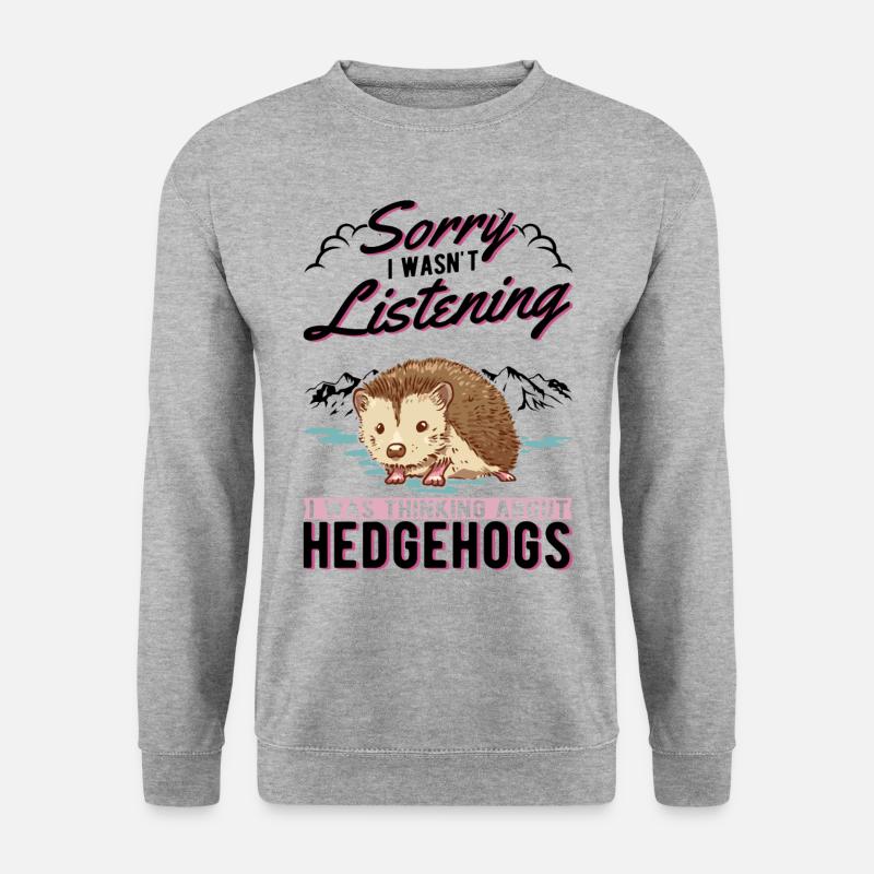 Igel Geschenk Stacheligel - Unisex Pullover - Weißgrau meliert
