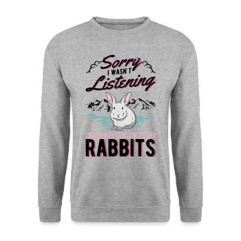 Lapin lapin lapin lapin - Sweat-shirt Unisexe - gris chiné - Devant - Alina (178cm) & Michal (187cm)