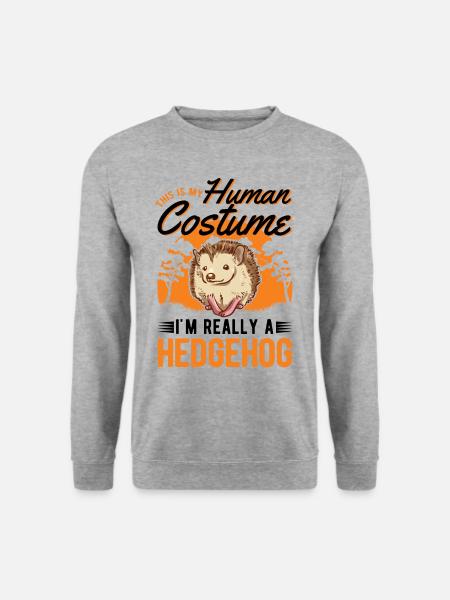 Igel Kostüm Hedgehog Halloween - Unisex sweater - hvidgrå meleret