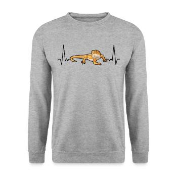 Battement de cœur de dragon barbu - Sweat-shirt Unisexe - gris chiné - Devant - Alina (178cm) & Michal (187cm)