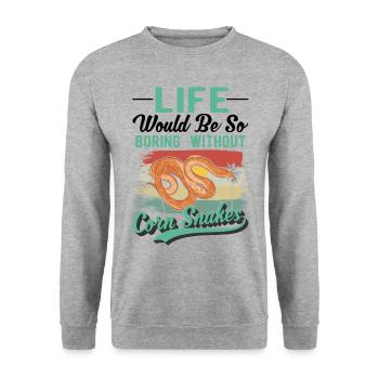 Corn Snake Cadeau Corn Snake - Sweat-shirt Unisexe - gris chiné - Devant - Alina (178cm) & Michal (187cm)