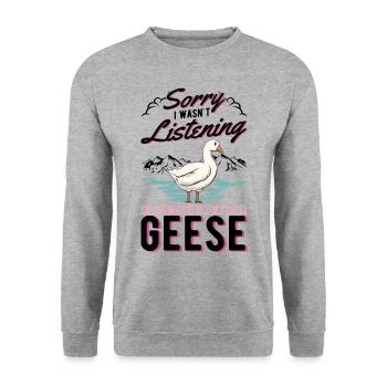 Oies Cadeau Oie Éleveur Oie Oie - Sweat-shirt Unisexe - gris chiné - Devant - Alina (178cm) & Michal (187cm)