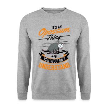 Opossum Ding Possum Marsupial - Unisex Sweatshirt - salt & pepper - Front - Alina (178cm) & Michal (187cm)