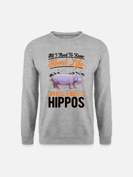 Hippopotamus Gift Hippo - Unisex Sweatshirt - salt & pepper