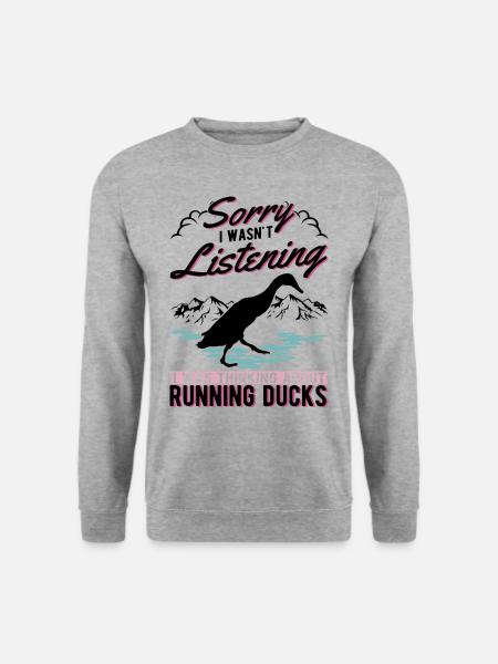 Indian Running Duck Gift Bottle Duck - Unisex Sweatshirt - salt & pepper