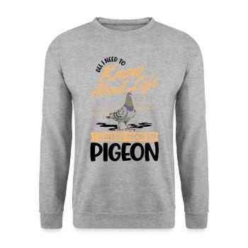 Pigeon pigeon fancier city pigeon carrier pigeon - Unisex Sweatshirt - salt & pepper - Front - Alina (178cm) & Michal (187cm)