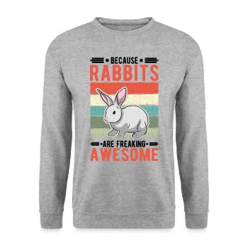 Lapin Cadeau Lapin Lapin Lapin - Sweat-shirt Unisexe - gris chiné - Devant - Alina (178cm) & Michal (187cm)