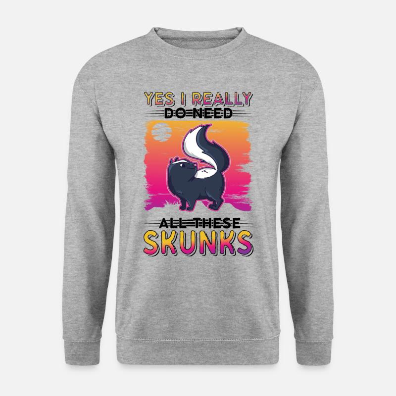 Stinktier Geschenk - Unisex Pullover - Weißgrau meliert