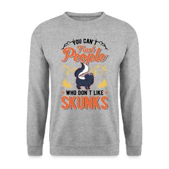 Skunk Lover - Unisex Sweatshirt - salt & pepper - Front - Alina (178cm) & Michal (187cm)