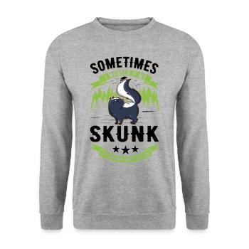 Skunk Gift - Unisex Sweatshirt - salt & pepper - Front - Alina (178cm) & Michal (187cm)