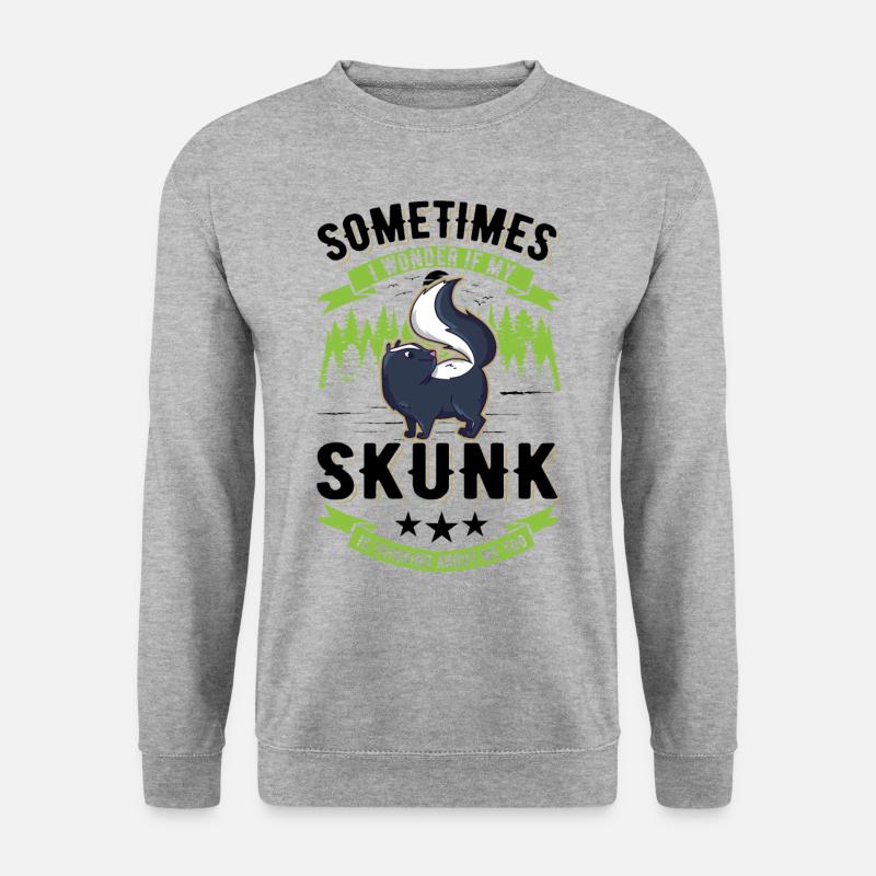 Stinktier Geschenk - Unisex Pullover - Weißgrau meliert