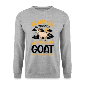 Chèvres Cadeau Chèvre Hôte Chèvre - Sweat-shirt Unisexe - gris chiné - Devant - Alina (178cm) & Michal (187cm)
