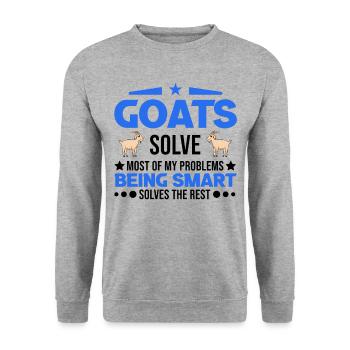 Chèvres Cadeau Chèvre Hôte Chèvre - Sweat-shirt Unisexe - gris chiné - Devant - Alina (178cm) & Michal (187cm)