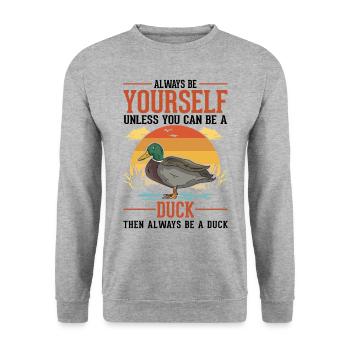 Ducks Gift Duck Duck Breeder - Unisex Sweatshirt - salt & pepper - Front - Alina (178cm) & Michal (187cm)