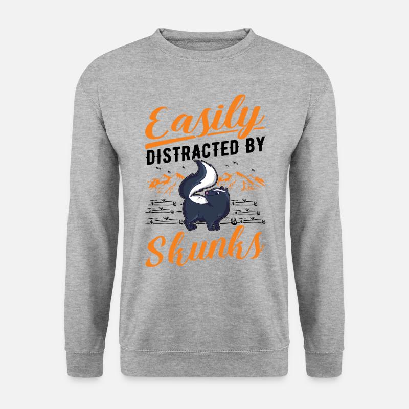 Easily distracted by Skunks Skunk - Unisex Sweatshirt - salt & pepper