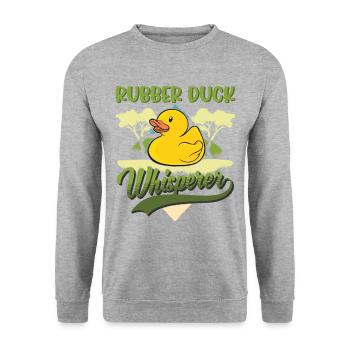Canards en caoutchouc, Chuchoteurs, Canards en caoutchouc, Canards en caoutchouc, Canards en caoutchouc - Sweat-shirt Unisexe - gris chiné - Devant - Alina (178cm) & Michal (187cm)