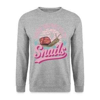 Escargot Cadeau Vignoble Escargot - Sweat-shirt Unisexe - gris chiné - Devant - Alina (178cm) & Michal (187cm)