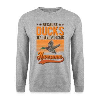 Ducks Gift Duck Breeders - Unisex Sweatshirt - salt & pepper - Front - Alina (178cm) & Michal (187cm)