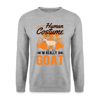 Chèvres Costume Humain Halloween - Sweat-shirt Unisexe - gris chiné - Devant - Alina (178cm) & Michal (187cm)