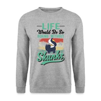 Cadeau Skunk - Sweat-shirt Unisexe - gris chiné - Devant - Alina (178cm) & Michal (187cm)