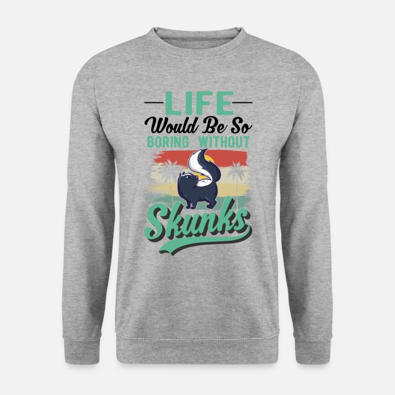Stinktier Geschenk - Unisex Pullover - Weißgrau meliert