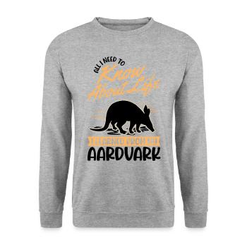 Aardvark Cadeau Aardvark - Sweat-shirt Unisexe - gris chiné - Devant - Alina (178cm) & Michal (187cm)
