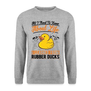 Rubber Duck Gift Rubber Duck Rubber Duck - Sweat-shirt Unisexe - gris chiné - Devant - Alina (178cm) & Michal (187cm)
