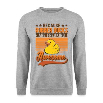 Rubber Duck Gift Rubber Duck Rubber Duck - Sweat-shirt Unisexe - gris chiné - Devant - Alina (178cm) & Michal (187cm)