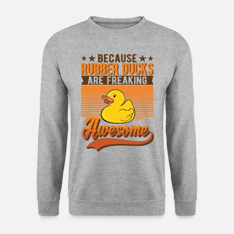 Gummiente Geschenk Quietscheente Badeente - Unisex Pullover - Weißgrau meliert