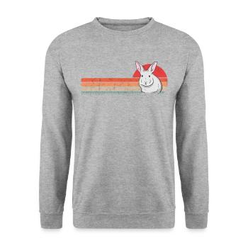 Lapin Rétro Lapin Lapin Vintage - Sweat-shirt Unisexe - gris chiné - Devant - Alina (178cm) & Michal (187cm)