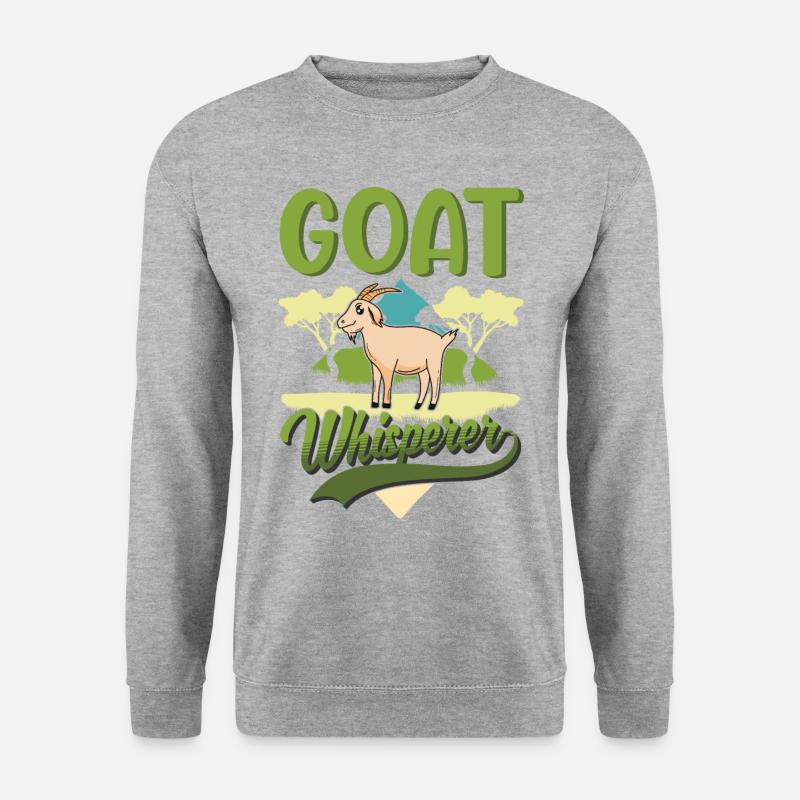 Ziegen Flüsterer Ziegenwirt Ziege - Unisex Pullover - Weißgrau meliert
