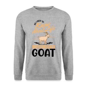 Chèvres Cadeau Chèvre Hôte Chèvre - Sweat-shirt Unisexe - gris chiné - Devant - Alina (178cm) & Michal (187cm)