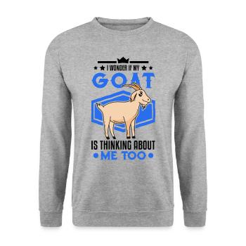 Chèvres Cadeau Chèvre Hôte Chèvre - Sweat-shirt Unisexe - gris chiné - Devant - Alina (178cm) & Michal (187cm)