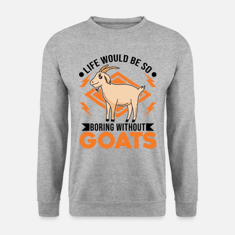 Ziegen Geschenk Ziegenwirt Ziege - Unisex Pullover - Weißgrau meliert
