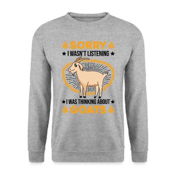 Chèvres Cadeau Chèvre Hôte Chèvre - Sweat-shirt Unisexe - gris chiné - Devant - Alina (178cm) & Michal (187cm)