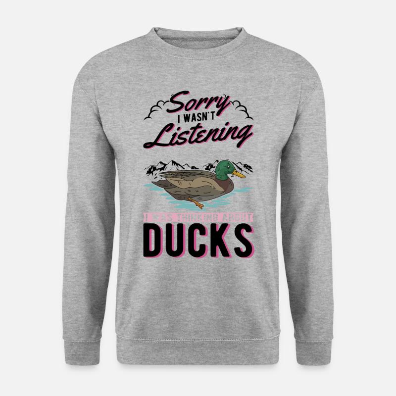 Enten Liebhaber Geschenk Entenzüchter - Unisex Pullover - Weißgrau meliert
